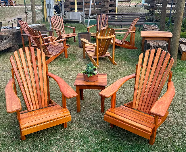 Cadeiras de descanso Pau Brasil elegantes e artesanais para área externa